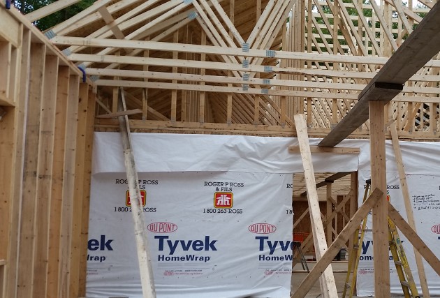 Maison de campagne écoénergétique sur un étage avec garage attaché - McClure Construction
